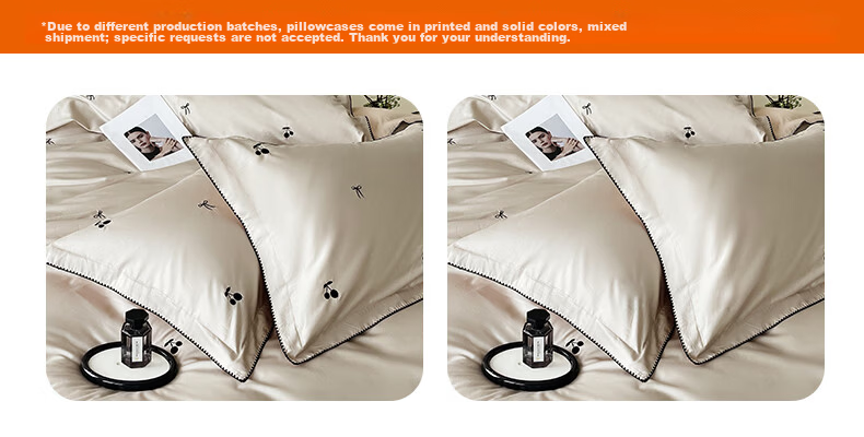 MUJI 100% Cotton 4-Piece Bedding Set Bed Sheet Pillowcase Duvet Cover 200x230cm for 1.5/1.8m Bed - Light Green Plaid 1