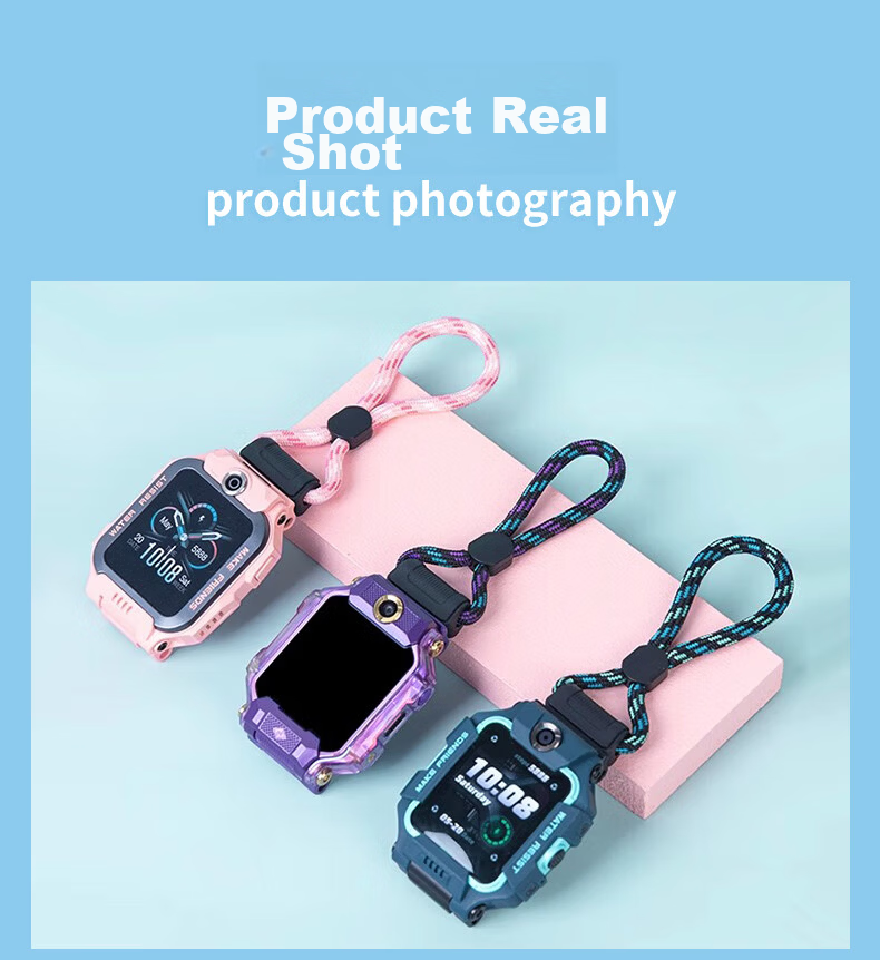 KMaxAI Hanging Rope for Small Genius Children's Phone Watch Z9/Z6S/Z7S/Q2A/Q1R/D3/Y05 Dopamine Hanging Neck Strap Watch Band Woven Single Circle Hanging Chain Blue 8