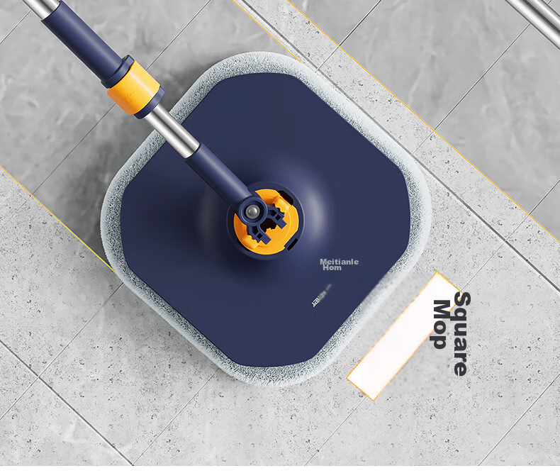 HoMettler Clean and Dirty Separation Spin Mop with 4 Mop Heads, Household One-Mop Cleaning, Hands-Free Washing, Flat Lazy Mop with Glass Cleaner Attachment 24