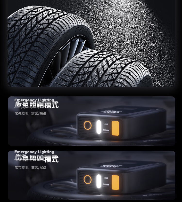 Wocheng Car Emergency Jump Starter Power Supply with Integrated Air Pump, Battery Charger, Inflator, Vehicle S03 34