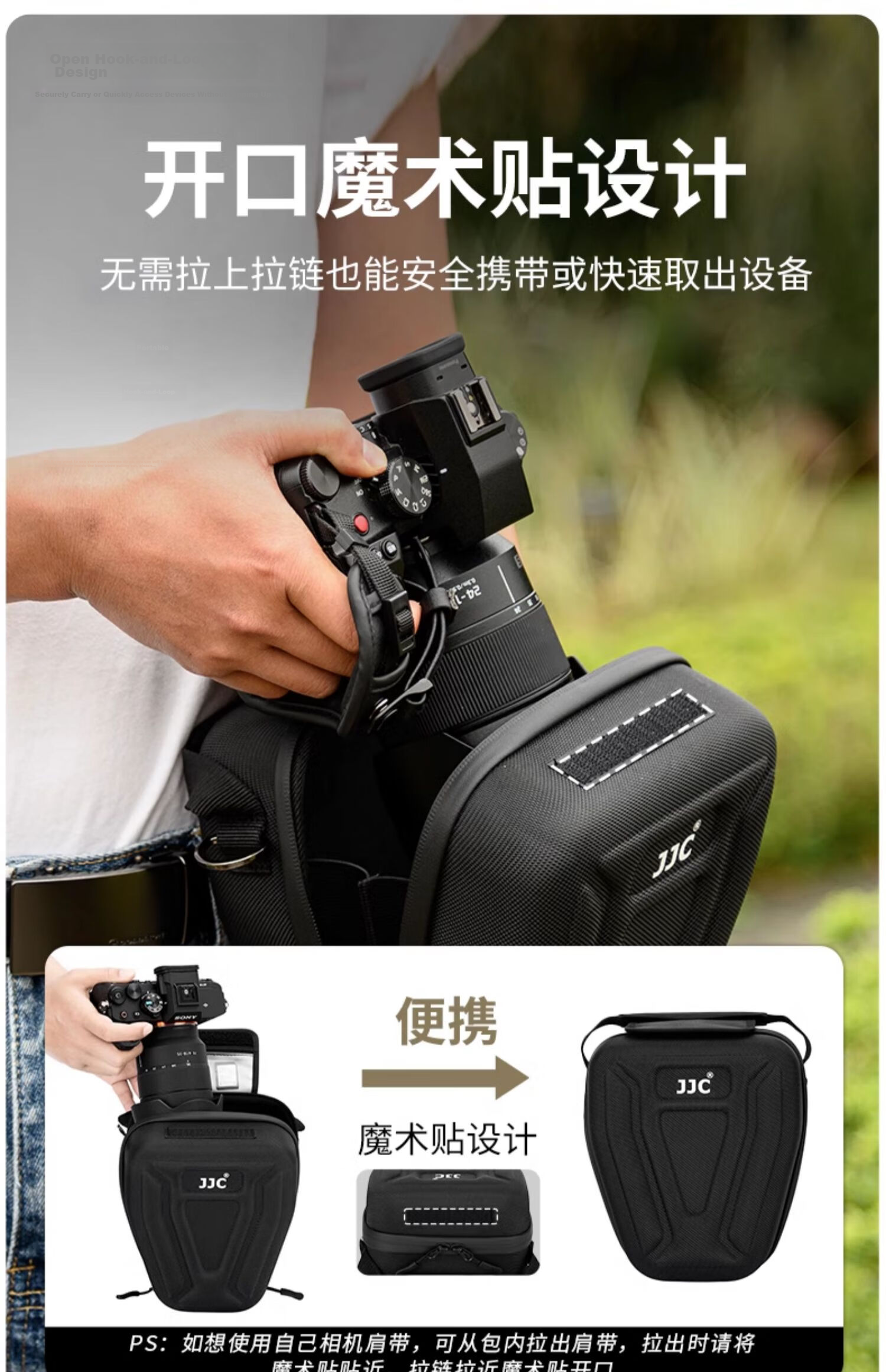 JJC Camera Triangle Bag DSLR Mirrorless Storage Protective Case for Canon R8 R6 II Sony A7M4 Nikon Z50 II Z6 III Fuji XT50 Accessories 6