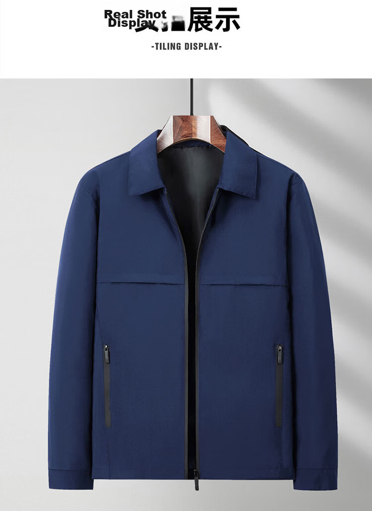 TUCANO Men's Spring Autumn Jacket Lapel Business Casual Executive Coat Fashion Versatile Comfortable Top Black XL 12