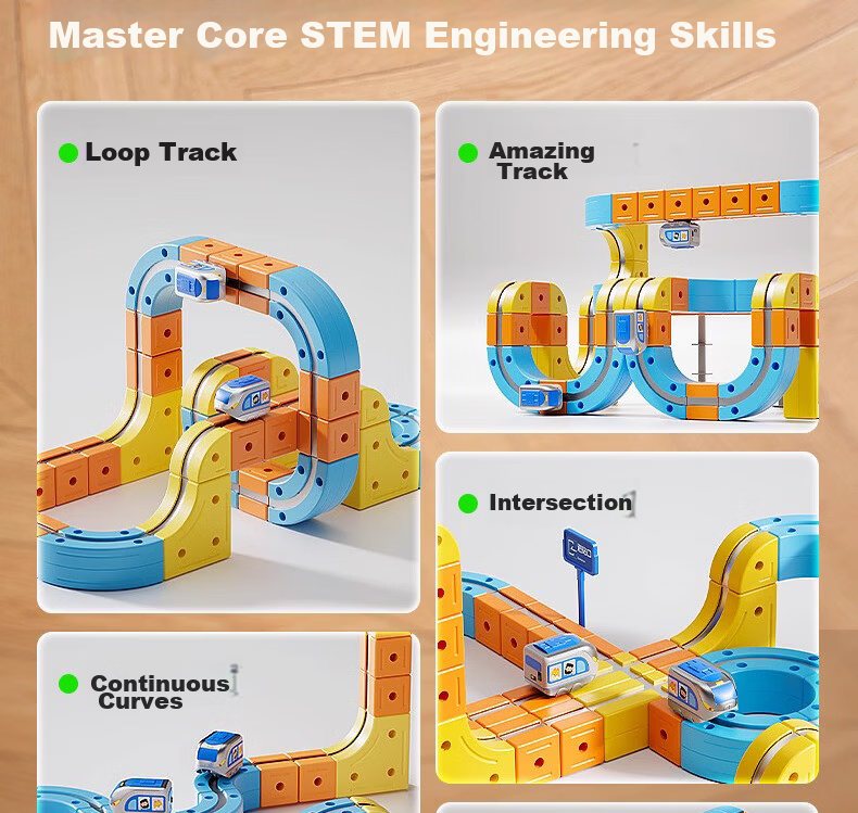 SHANGYUN Children's Toy Car for Boys, Anti-Gravity Track Roller Coaster, Educational Assembly DIY Train, Birthday Gift for Ages 3-6, 10 3