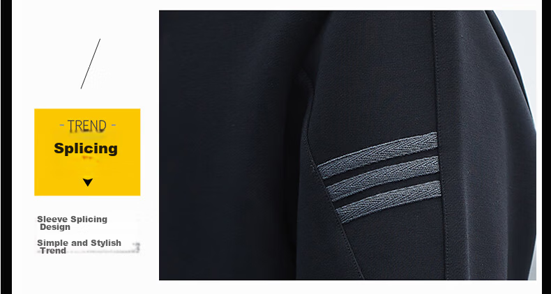Romon Men's Jacket Spring Business Casual Simple Stand Collar Warm Sweatshirt Executive Outerwear Men's Q06 Black XL 7