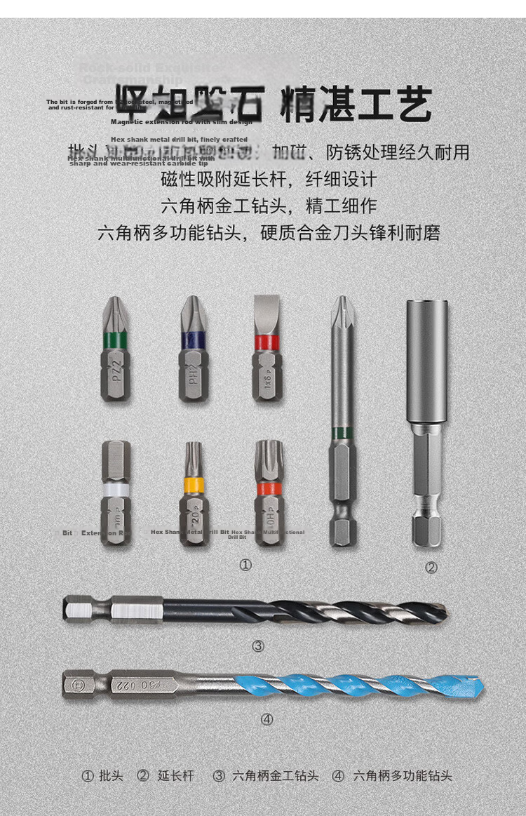 Bosch Bosch Flathead and Phillips Metalworking Drill Bits Electrical Repair Toy Disassembly 20-Piece Magic Box Bit Set 9