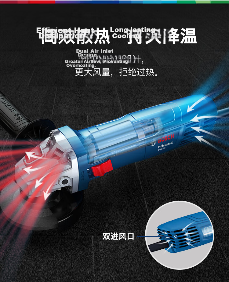 BOSCH Classic Angle Grinder 710W Polishing Grinding Cutting Weld Seam Efficient Cooling Low Noise Comfortable Grip GWS700 8