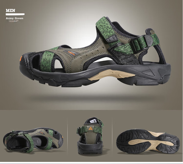 HUMTTO Summer Beach Sandals Outdoor Camping Creek Shoes Men's Lightweight Breathable Closed-Toe Sandals Brown/Black Size 39 9