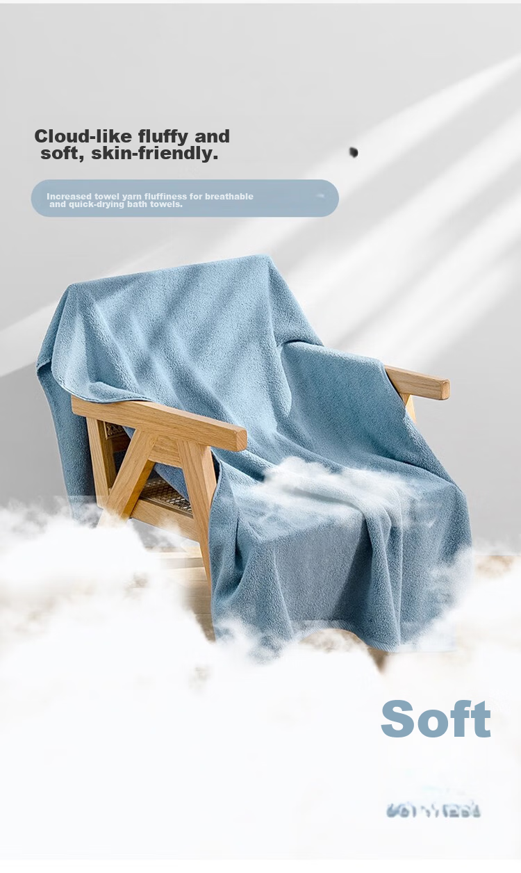 UCHINO Soft Warm 800g Thickened Bath Towel Absorbent Home Bath Towel Couple Large Towel Lapis Blue + Laundry Bag 5