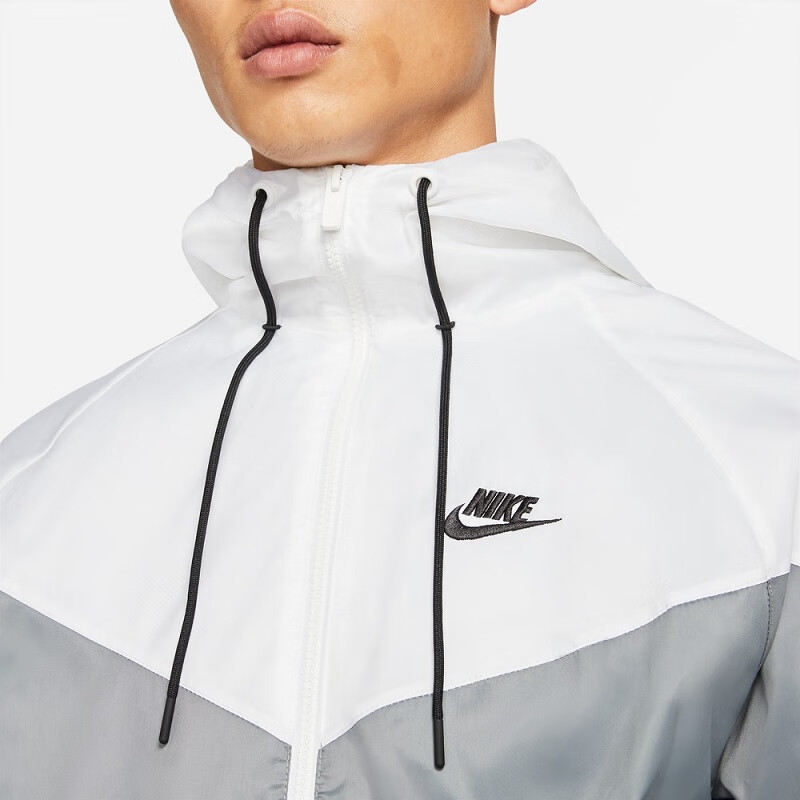 NIKE Men's Spring And Summer Woven Hooded Jacket, Sports Casual, DA0002-135 White XL 6