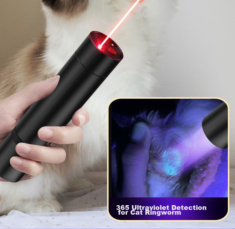 SHENYU 2-in-1 Cat Laser Pointer and Wood's Lamp UV365 Purple Light Cat Toy 2