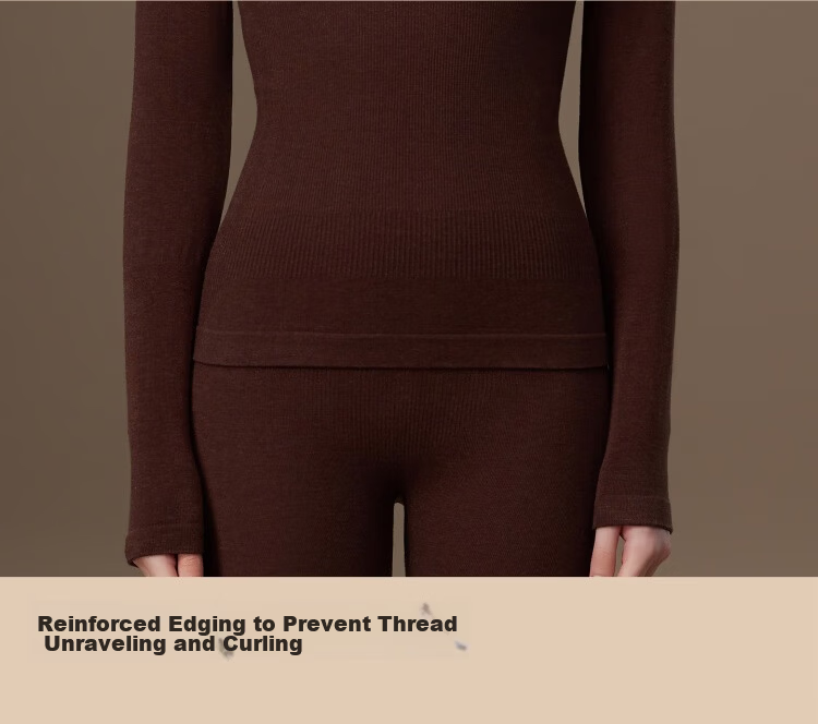 Herbal Original Thermal Underwear for Women [Cashmere Heat] Slim Fit Antibacterial Autumn Winter Body Shaping Set (Top & Bottom) 22
