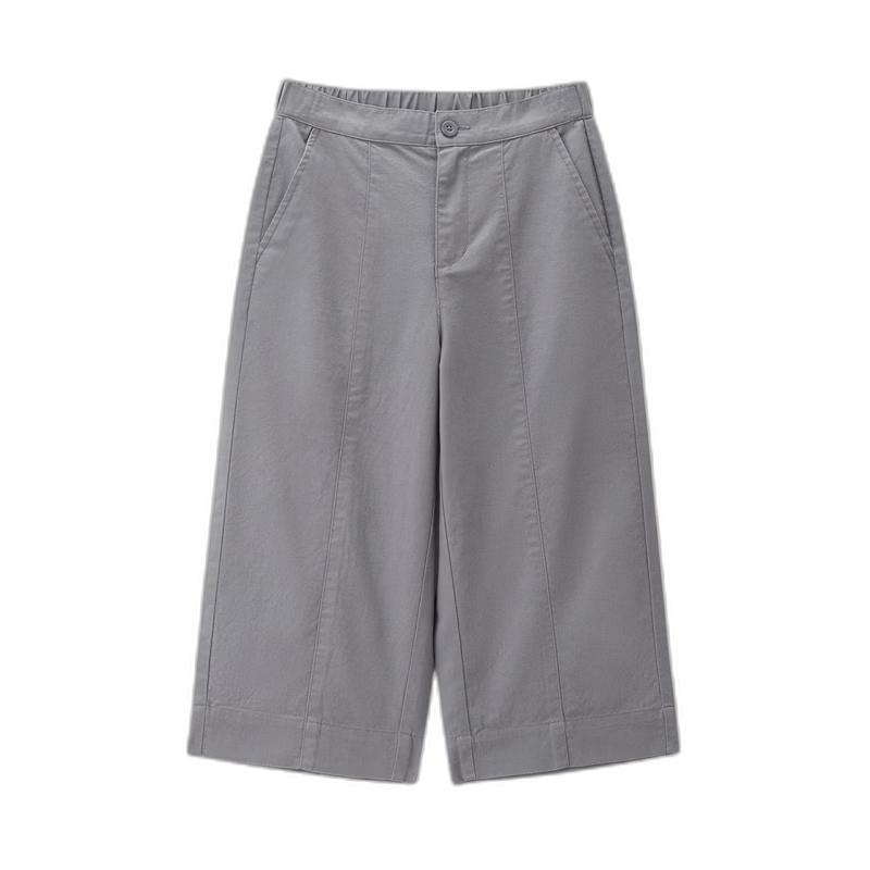 Giordano Women's Linen Pants 2026 Summer Cotton Linen Semi-Elastic Waist Seven-Point Straight Casual Trousers 13426315