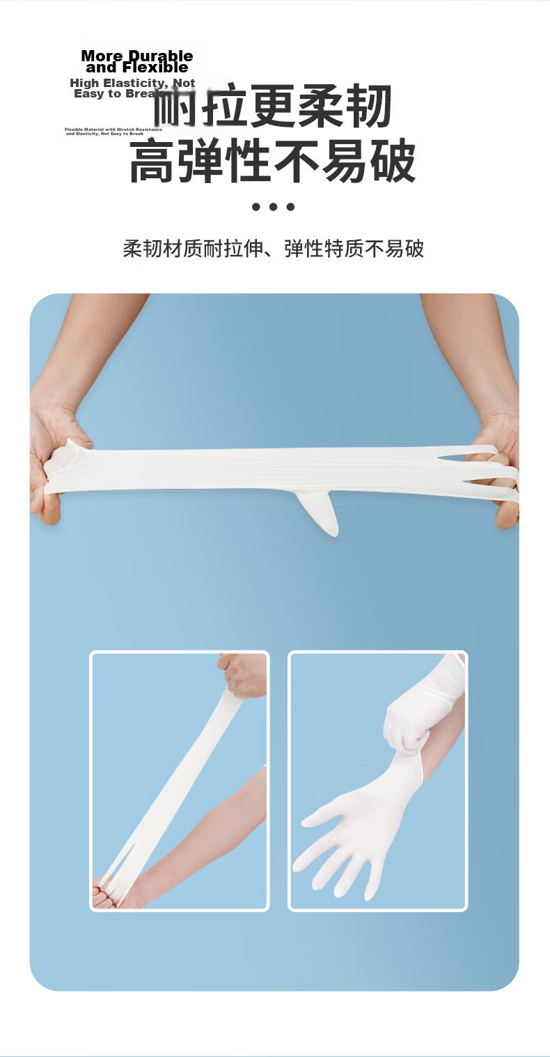 INTCO Disposable Gloves Synthetic Gloves 100 Medium-Sized Household Cleaning Yellow Medical Doctor Examination Gloves 8