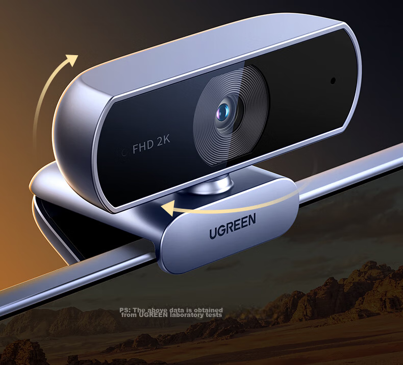 UGREEN 2K HD USB External Computer Webcam Wide-Angle Dual Microphone Auto Focus for Desktop Laptop Video Calls Meetings Exams Interviews Live Streaming 25442 22