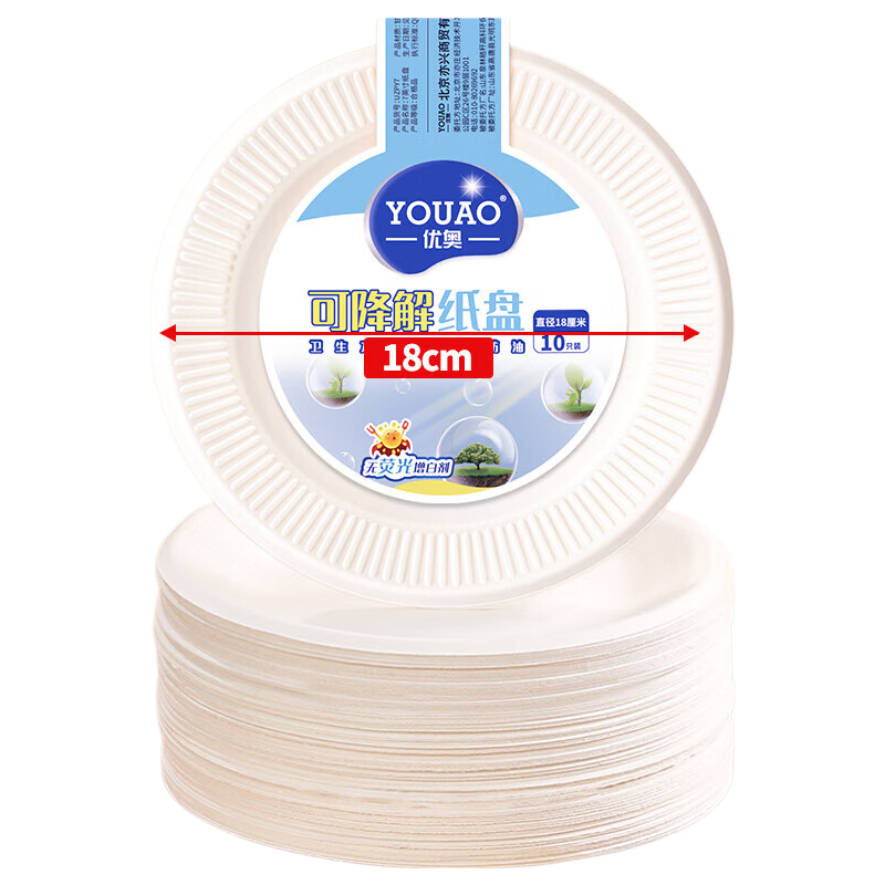 YOUAO Disposable Plates, 7 Inches * 30 Pieces, Food-Grade Sugarcane Pulp Bowls, Paper Plates And Bowls, Tableware for Home And Commercial Use