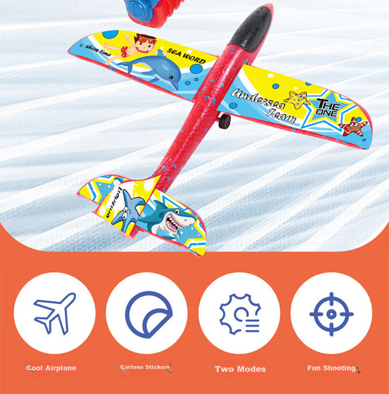 Babamama Children's Foam Glider Toy, Handheld Flying Model, Outdoor Camping Glider, for Boys Aged 3-6, New Year Gift 3