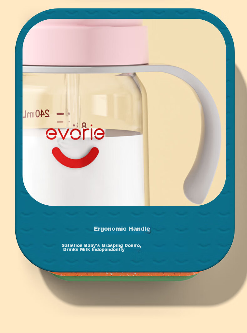Evorie Baby Bottle Set, Wide-Neck Bottles for Babies over 6 Months Old, One Bottle with Three Functions, 300ml, Blue 14