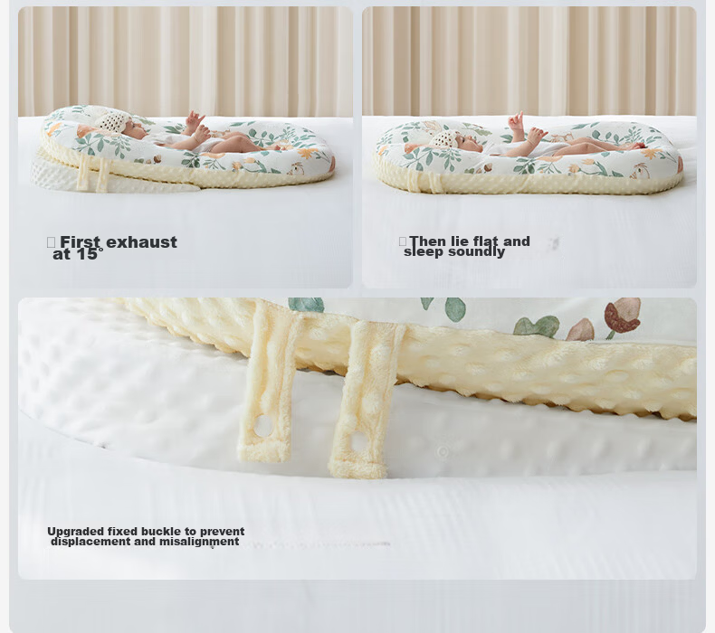 Taoqibaby Infant Pillow, Newborn Growth Pillow for Ages 1-3, Baby Ice Silk Pillow, Summer Breathable Cloud-Shaped Pillow Core 9