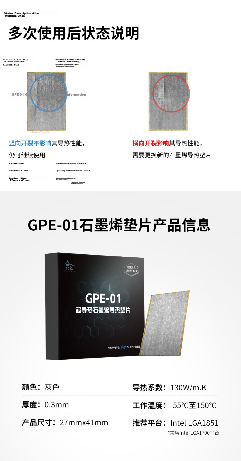 Segotep Kunlun GPE-01 Superconducting Graphene Thermal Pad (130W/m·k Coefficient / No Degradation after 10 Years of Cyclic Use / Specially Designed for AMD Platform CPU Heaters, Non-Silicon Grease) 10