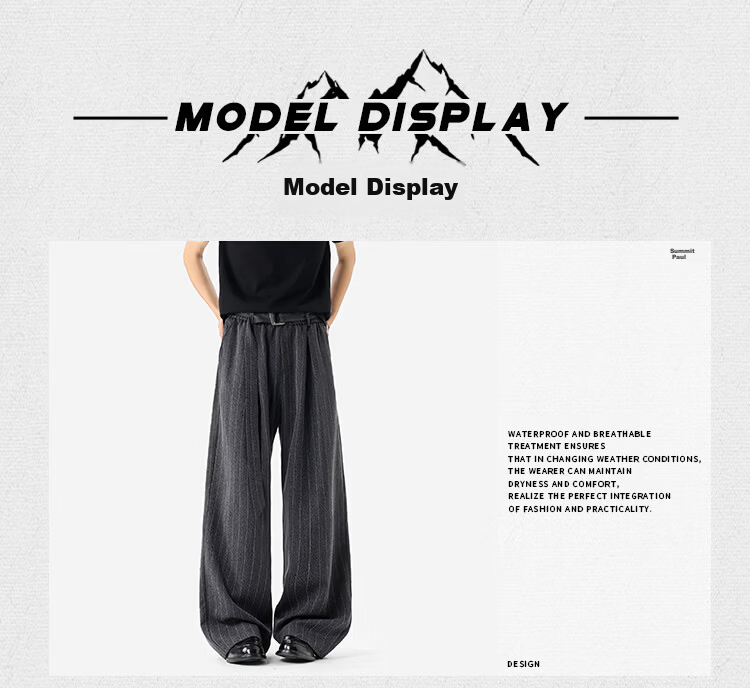 Dingfengbaoluo Men's Summer Loose Fit Striped Suit Pants Linen Texture Casual Trousers JUC32 Dark Gray 2XL 11