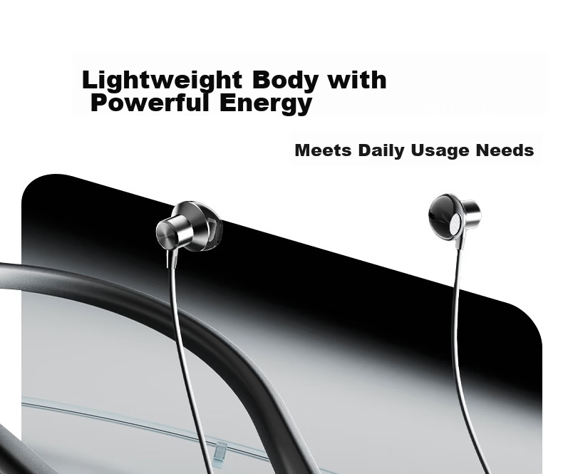 Aigo Sports Bluetooth Neckband, Bluetooth 5.4, Neck-Hanging Style, Ultra-Long Standby Time, Durable Drop-Resistant, Suitable for Apple, Xiaomi, OPPO, Long Battery Life, WP01 Gray And Black 11