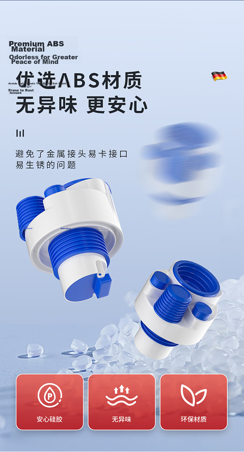 Muvi Kitchen Drainage Three-Way Pipe Odor-Proof Water Purification Multi-Functional Connector 15