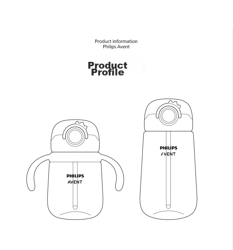 AVENT Philips Children's Straw Cup PPSU Water Bottle for 1-6 Years Old Toddlers Kindergarten Students JD Self-operated 19