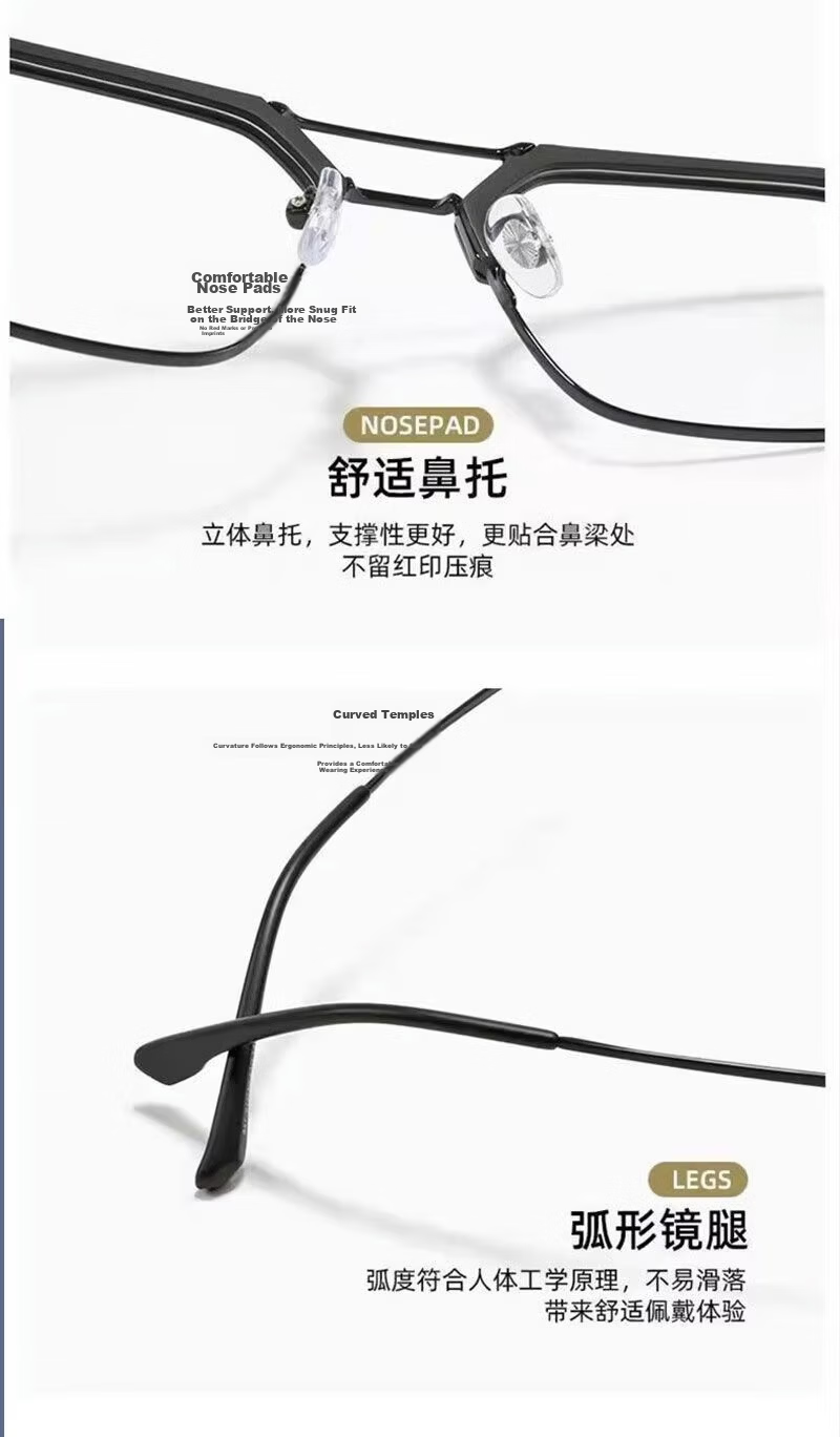LESCA LUNETIER Stylish Photochromic Prescription Glasses Men Semi-Rimless Black Silver Gray 300 11