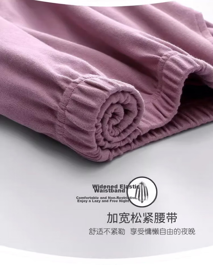 Langsha Women's Sleepwear (Antibacterial + Pure Cotton) Spring and Autumn Long Sleeve Long Pants Two-Piece Homewear Plus Size Winter Set 18