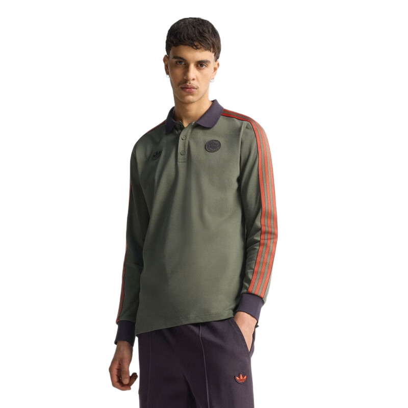 Adidas Men's Soccer Series, FCB ICON POLO, Bayern Munich Retro Polo Long-Sleeve Polo, JN0253 M