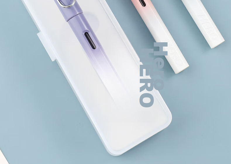 HERO Fountain Pen 1359 Nezha Series Fine Nib Thermosensitive Erasable Student Pen for Boys and Girls Beginner Handwriting Practice Grade 3 Posture Correction Ink Pen EF Nib Blue 19