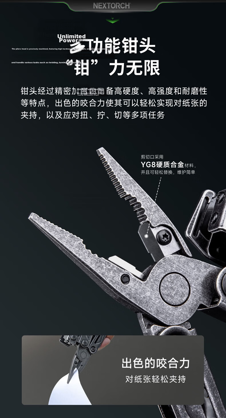 NEXTORCH PIONEER Multifunctional Emergency Rescue Pliers Outdoor Camping Self-Defense Portable Tool Pliers 6