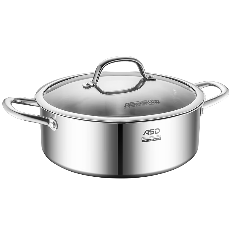 ASD ASD Hot Pot 304 Stainless Steel Clear Soup Hot Pot Pot 28CM Hot Pot Gas Electric Stove Universal FS28A1WG