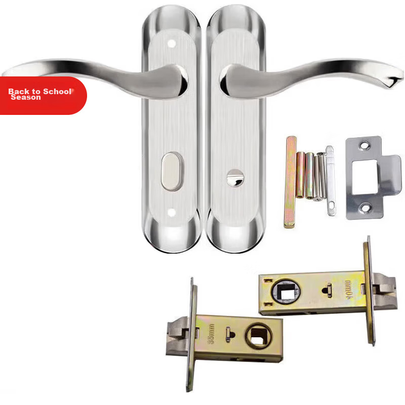 HOTUN Stainless Steel Bathroom Door Lock Aluminum Alloy Single Latch Handle Lock Toilet Washroom Door Lock 110mm Backset