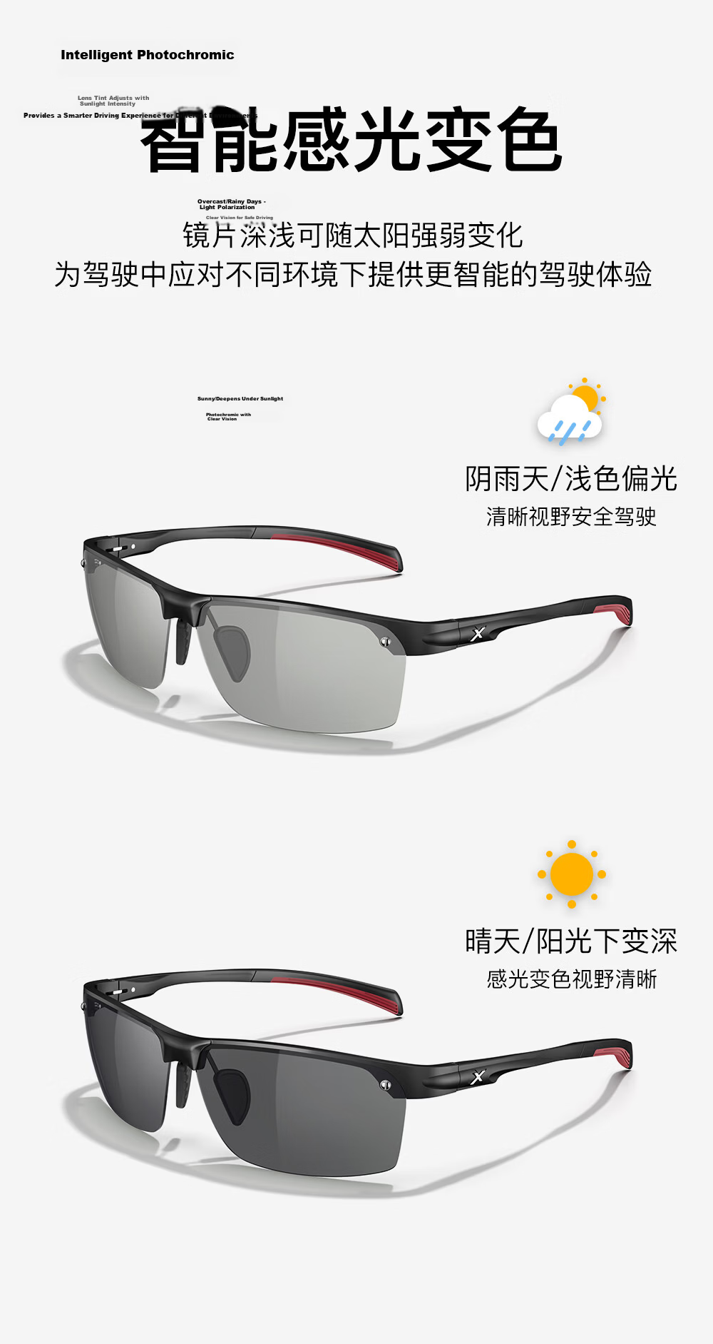 CAXMAN Day and Night Vision Sunglasses for Men, Night Driving Glasses with Enhanced Nighttime Road Brightening, Polarized Sunglasses for Drivers 21