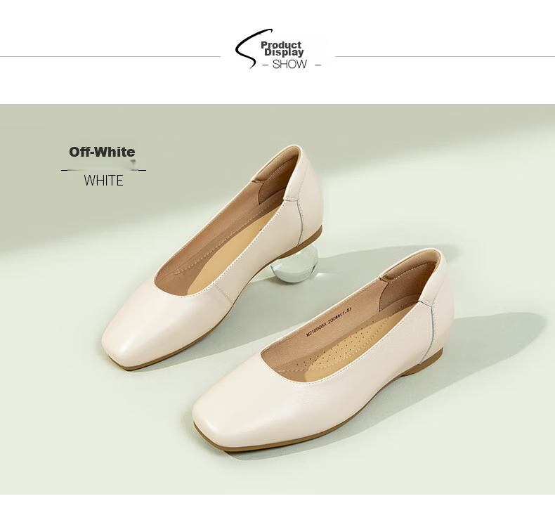 SATCHI Women's Soft Cowhide Professional Flats 2025 Spring New Small Wedge Heel Comfortable Casual Mom Shoes 7