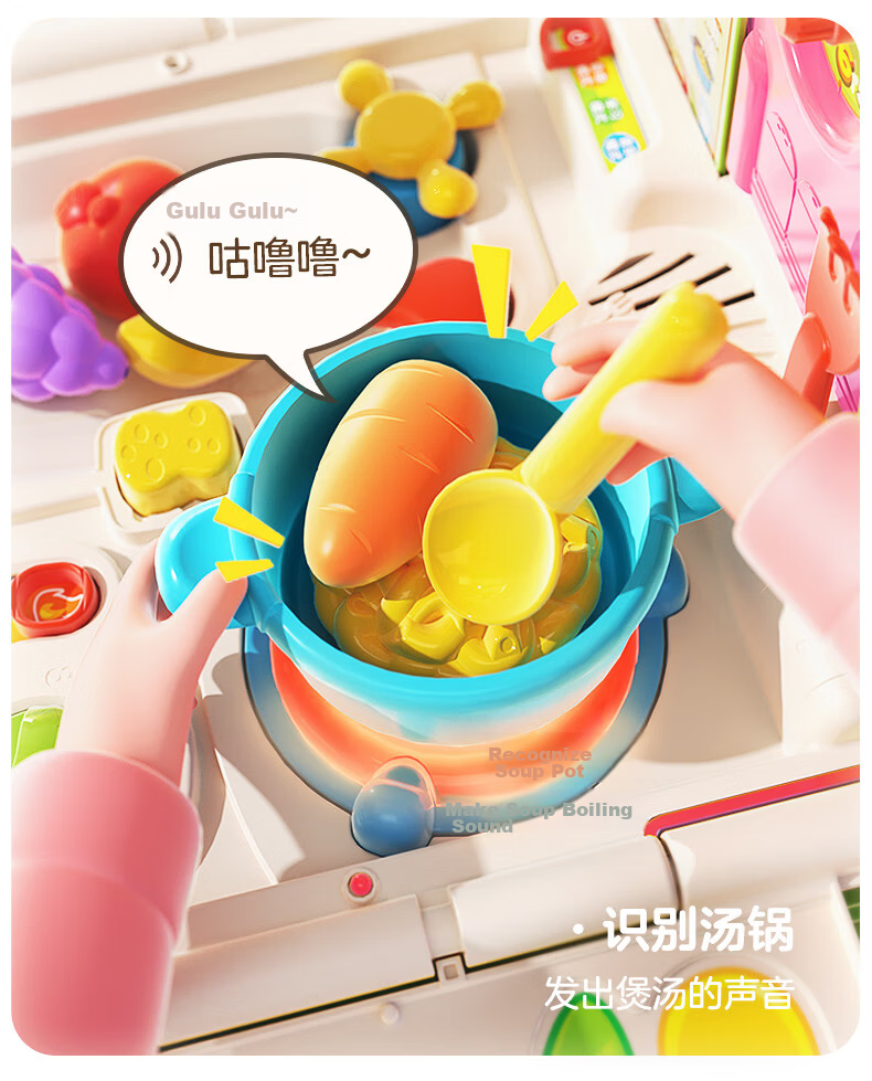 Vtech Pretend Play Toy Girl Kitchen Shopping Cart Pushcart Realistic Cooking Set Ages 2-5 Birthday Gift 5