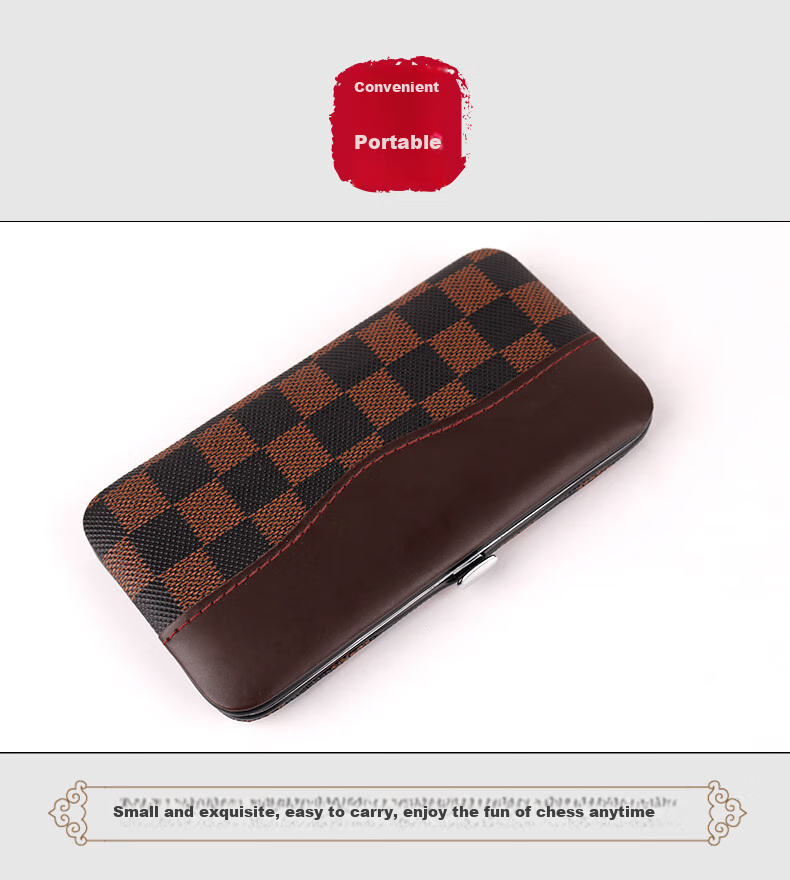 Zihu Mini Chess Portable Magnetic Chinese Chess Set for Children's Beginners, Foldable Small Size Mini Magnetic Chess Board 7