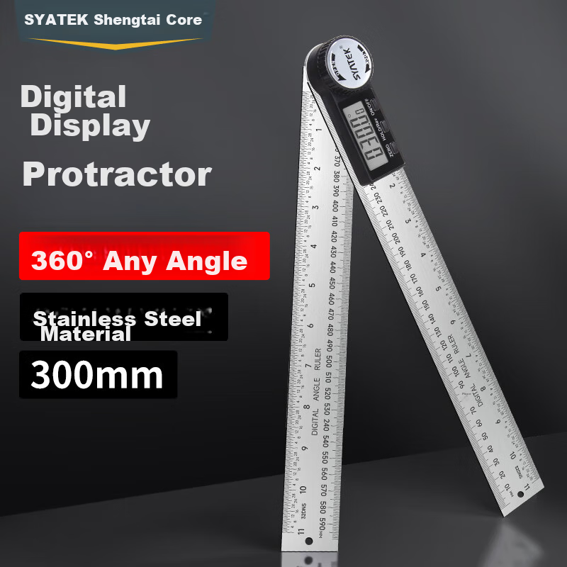SYNTEK Digital Electronic Angle Ruler High Precision Universal Protractor Multifunction Industrial Measuring Tool 300mm