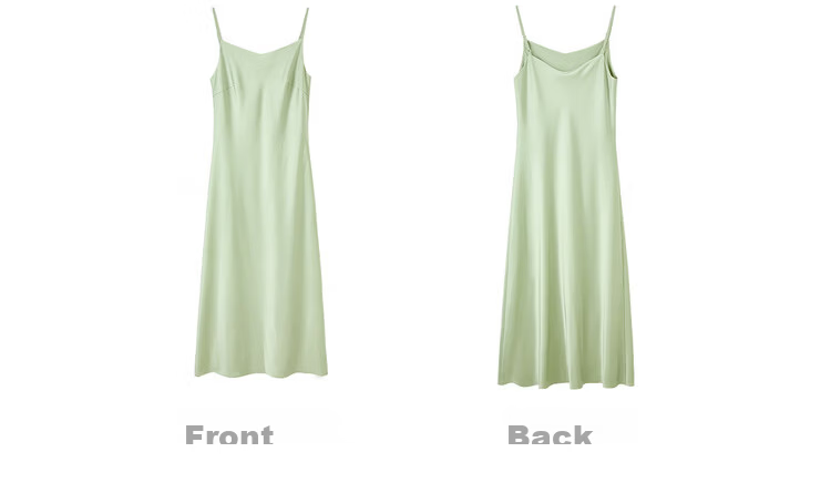 Sentubila Summer Elegant V-Neck Office Camisole Dress, High-End Glossy Sexy Pure Desire Style Mini Dress, Champagne Color, Size L 25