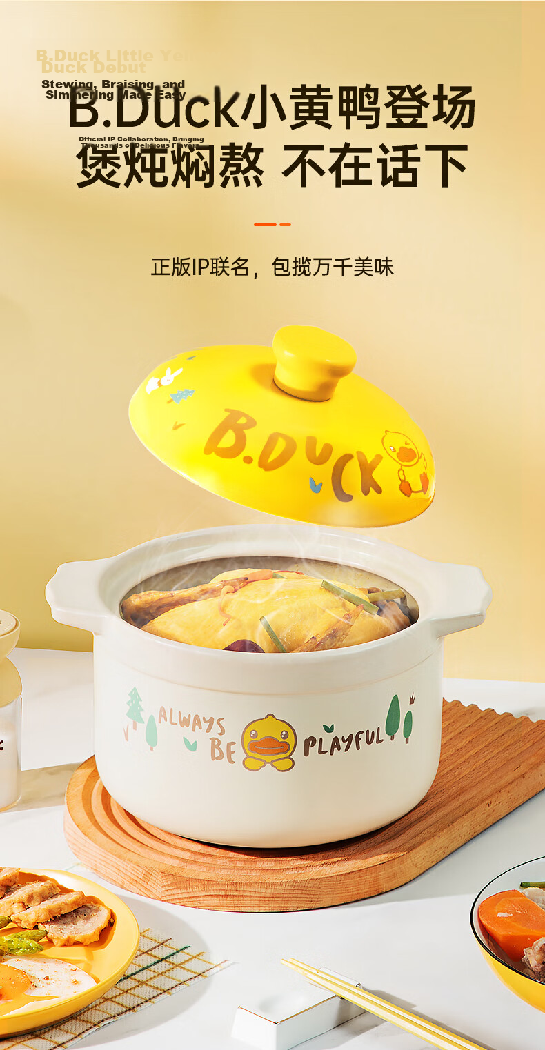 COOKER KING Ceramic Casserole 2.5L Clay Pot Soup Stew Porridge Rice Cooker Gas Stove Compatible 2