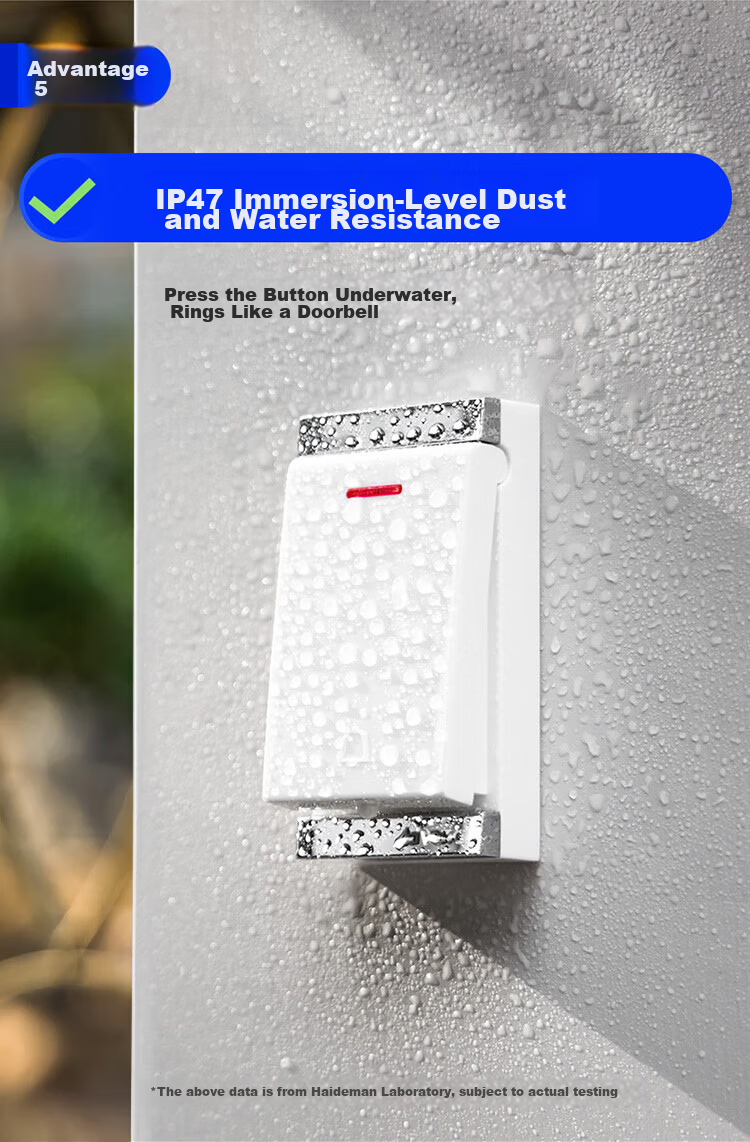 Advent Doorbell, No Battery Required, Self-Powered Wireless Doorbell, Waterproof Home Call Button P2-710R 6