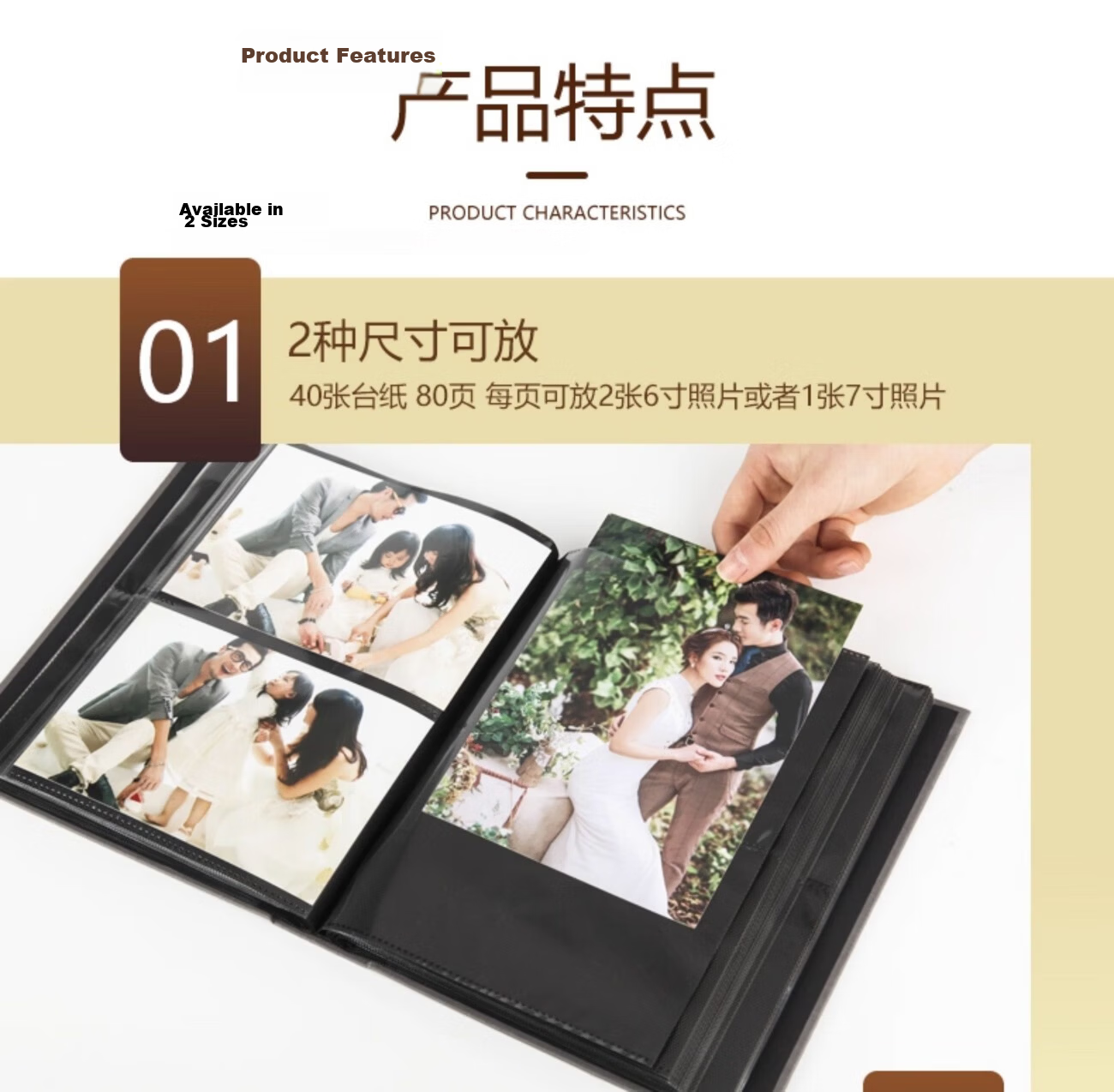 Nakabayashi Zonglin NCL Fabric Photo Album, Pocket-Style Family Memory Book, 5/6/7 Multiple Sizes Mixed Storage Album, 6 Inch/7 Inch Light Blue Mixed 4