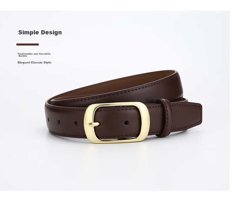 CARTELO Women's Leather Belt, Korean-Style Decorative Casual Cowhide Belt, Simple Versatile Pin Buckle Trouser Belt, Girlfriend Gift 4