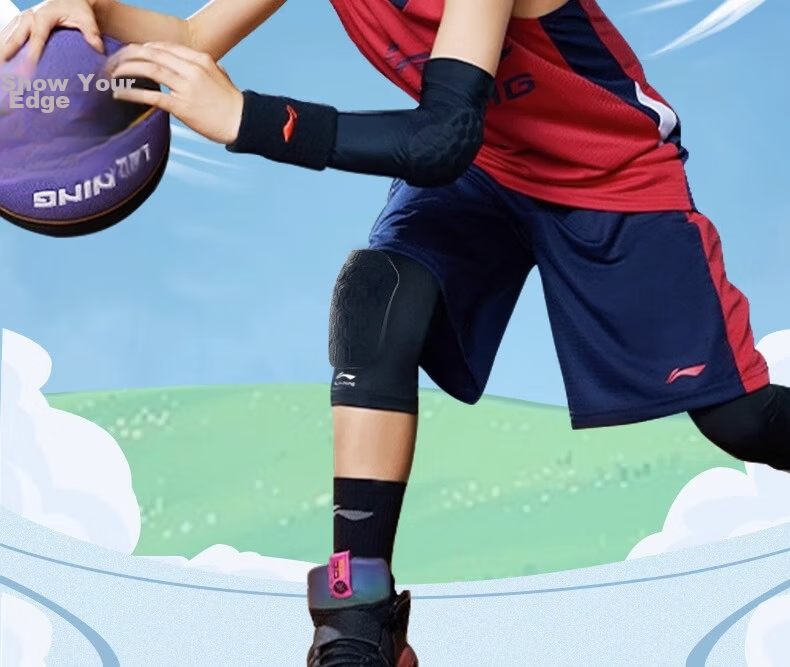 LI-NING Children's Elbow Guard Summer Lightweight Sports Protective Gear for Cycling Basketball Badminton Skating Running Honeycomb Design 3