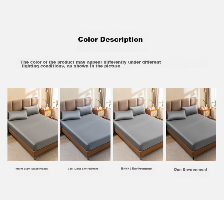 JD Jingzao 60s Long-Staple Cotton Sateen Fitted Sheet Class A Pure Cotton Mattress Protector 1.8m Bed Snow Gray 17