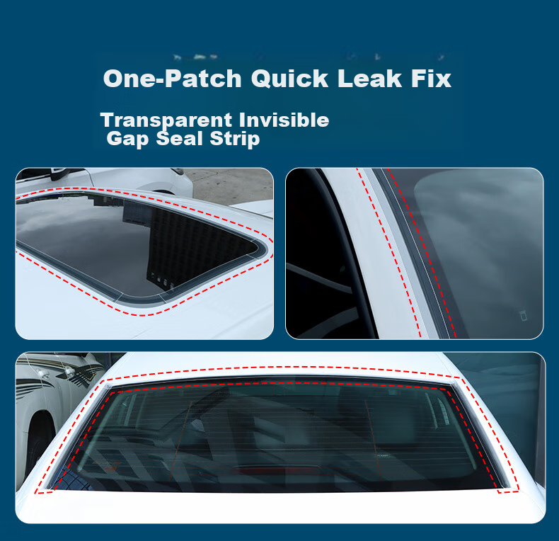 Mileqi Car Panoramic Sunroof Sealant Tape Waterproof Leak Repair 4cm Wide x 3m Long + 6 Arc-Shaped Seal Strips [1 Roll] 5