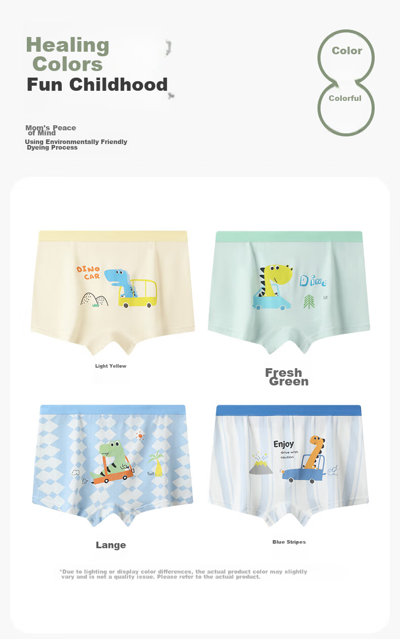 Fenteng Kean Girls' Underwear 10A Antibacterial 4-Pack 100% Cotton Gusset Children's Boxer Briefs Combed Cotton 16