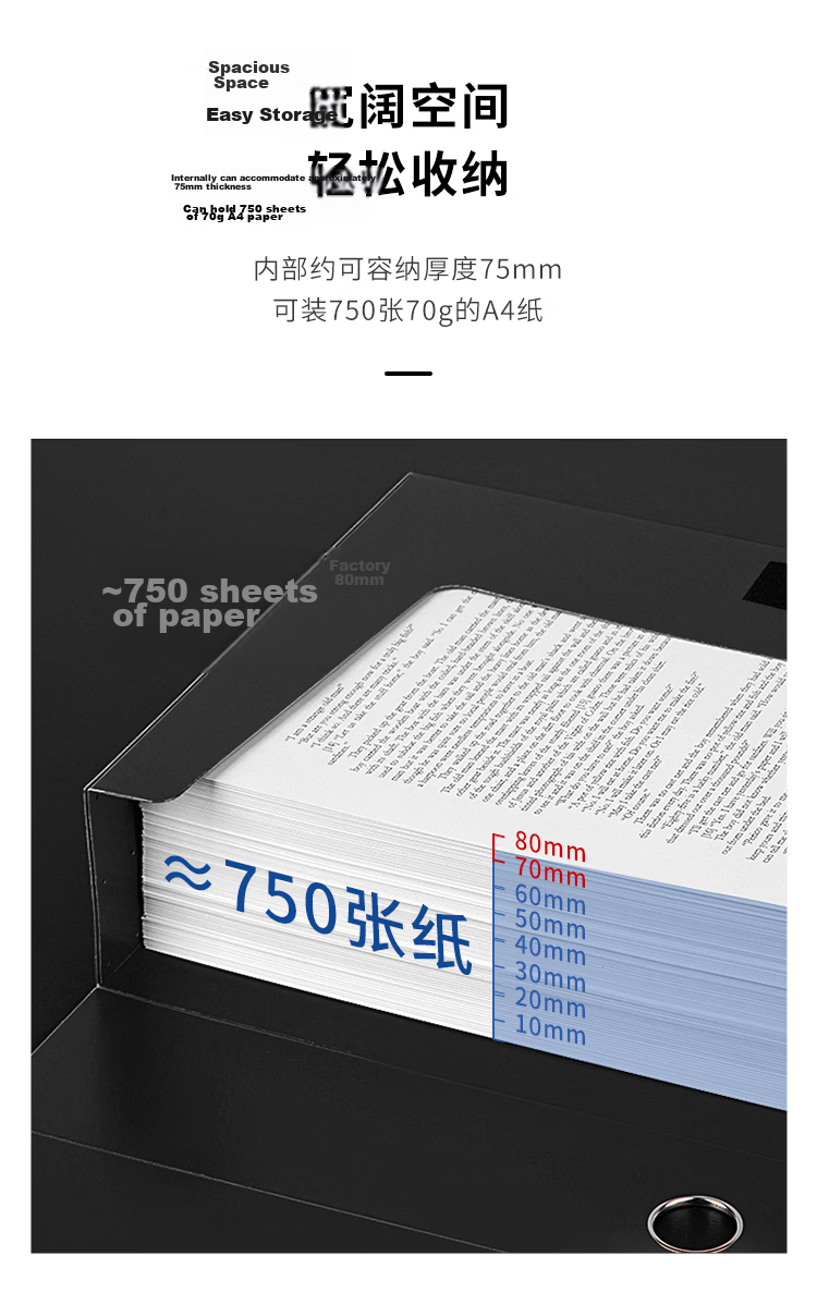 GuangBo 3C Digital All-Net Low Price, 10 Pieces of 35mm A4 Plastic File Boxes, Thickened Board Material Archive Box, Document Box, Financial Voucher Storage Box, Office Supplies A88004 Blue 8