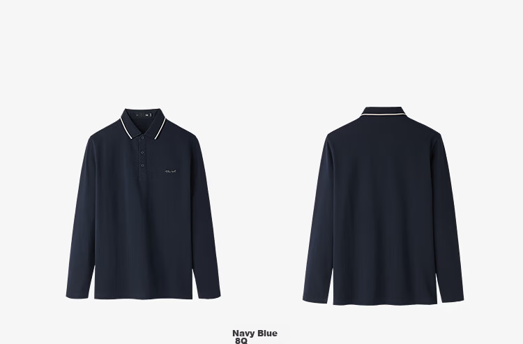 HLAHLA Men's Long Sleeve Polo Shirt 25 Lightweight Business Fashion Collar Autumn 21